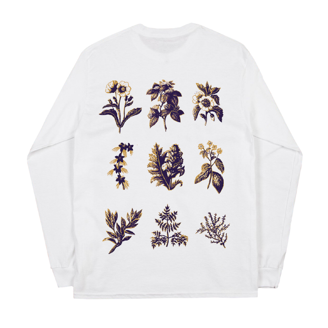 Floral Longsleeve White Tee